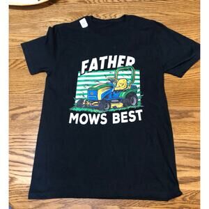 Father Mows Best Novolty Father’s Day Nlack T-Shirt Mens Size Small Lawnmower